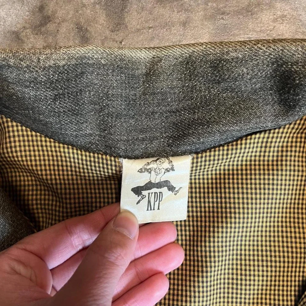 Vintage 90s strictly wide KPP brown denim chore jacket Mens large - Picture 3 of 7